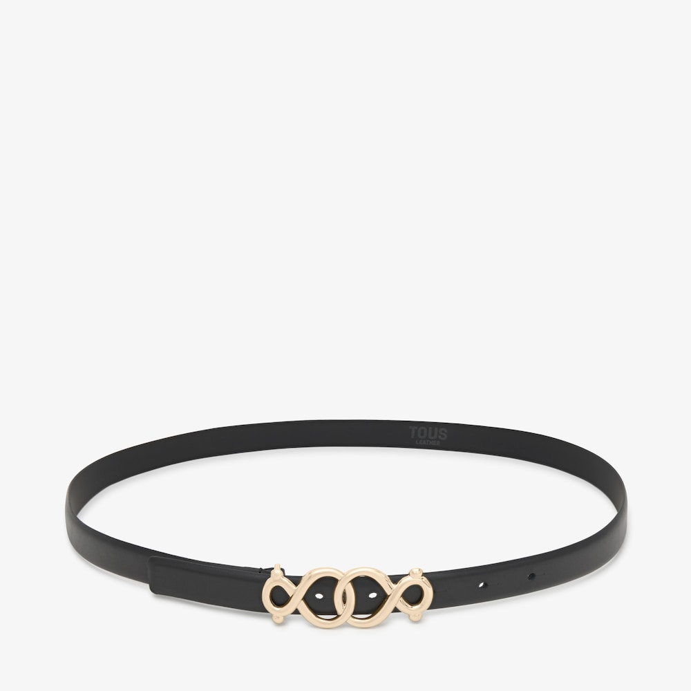 100&nbsp;cm black leather Belt TOUS Infinity