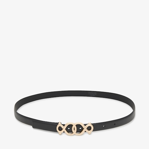 100&nbsp;cm black leather Belt TOUS Infinity