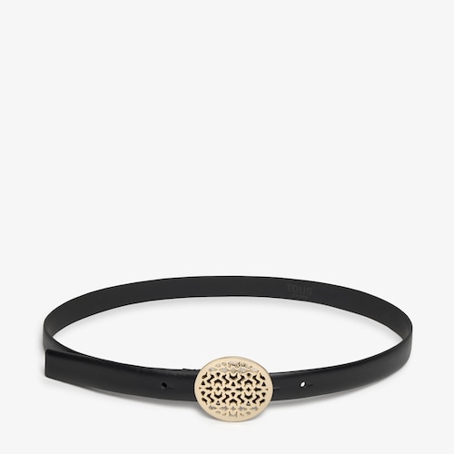 Ceinture en cuir noir 990&nbsp;mm TOUS Bear Shock