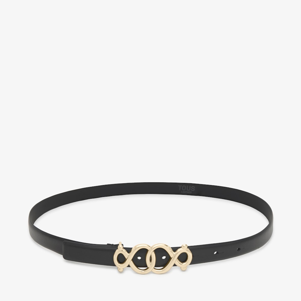 90&nbsp;cm black leather Belt TOUS Infinity