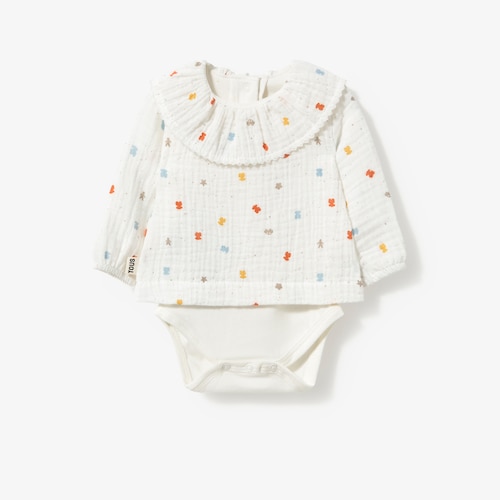 Baby bodysuit with blouse in natural-coloured Cool