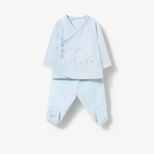 Light blue glitter baby outfit