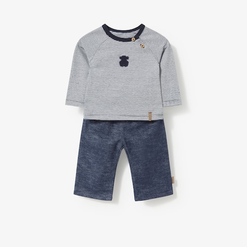 Conjunto de beb&eacute; ni&ntilde;o con rayas Blue marino