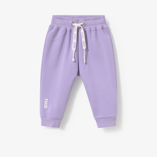 Plain lilac casual tracksuit bottoms