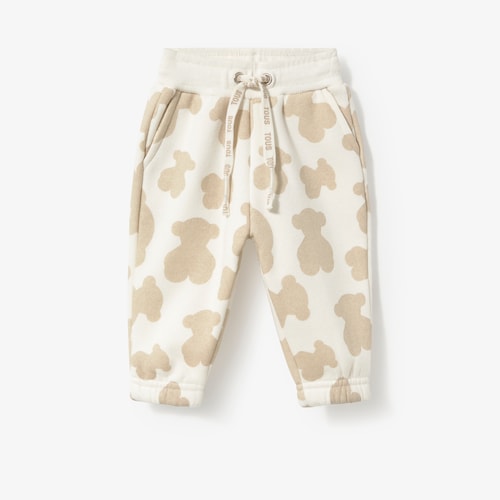 Pantal&oacute;n deportivo con osos Casual beige