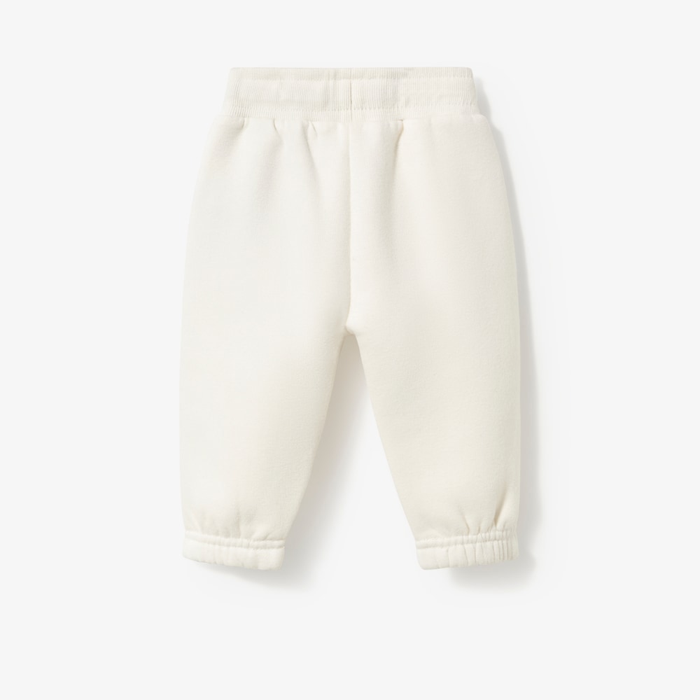 Casual ecru tracksuit bottoms with glittery bear