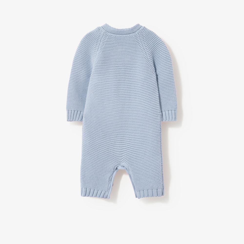  &rsquo;s light blue knitted baby romper suit