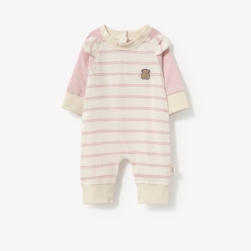 Risc pink baby romper with ears