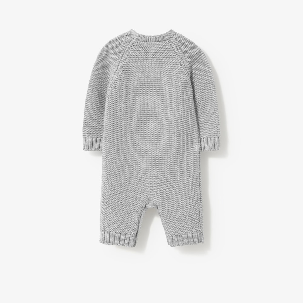 Grey knitted newborn baby romper