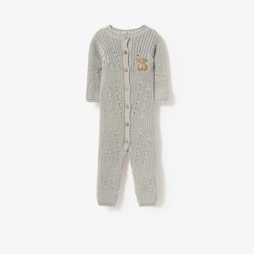 Grey knitted newborn baby romper