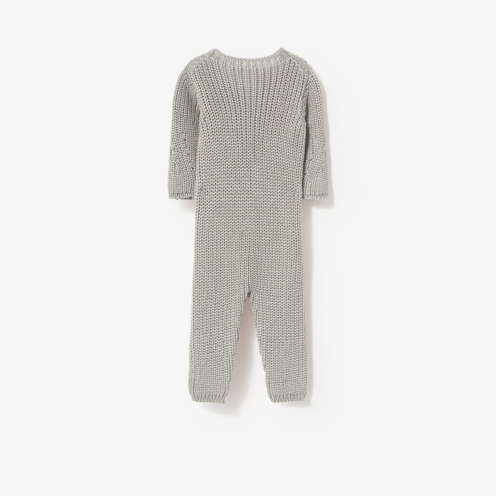 Grey knitted newborn baby romper