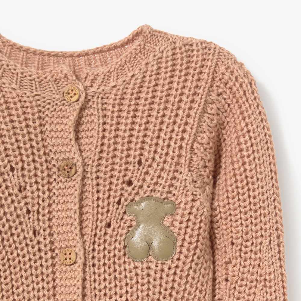 Pink knitted newborn baby romper