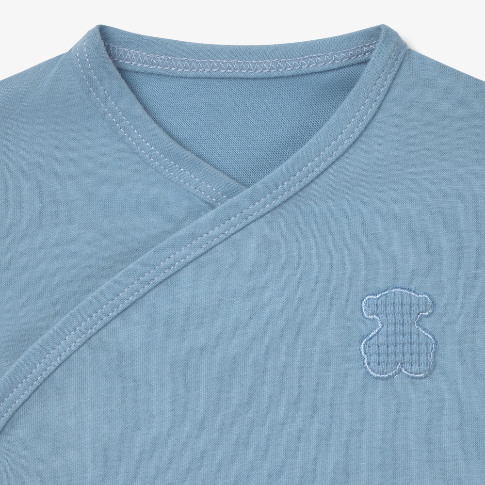 Pack of blue Const cross-front baby bodysuits