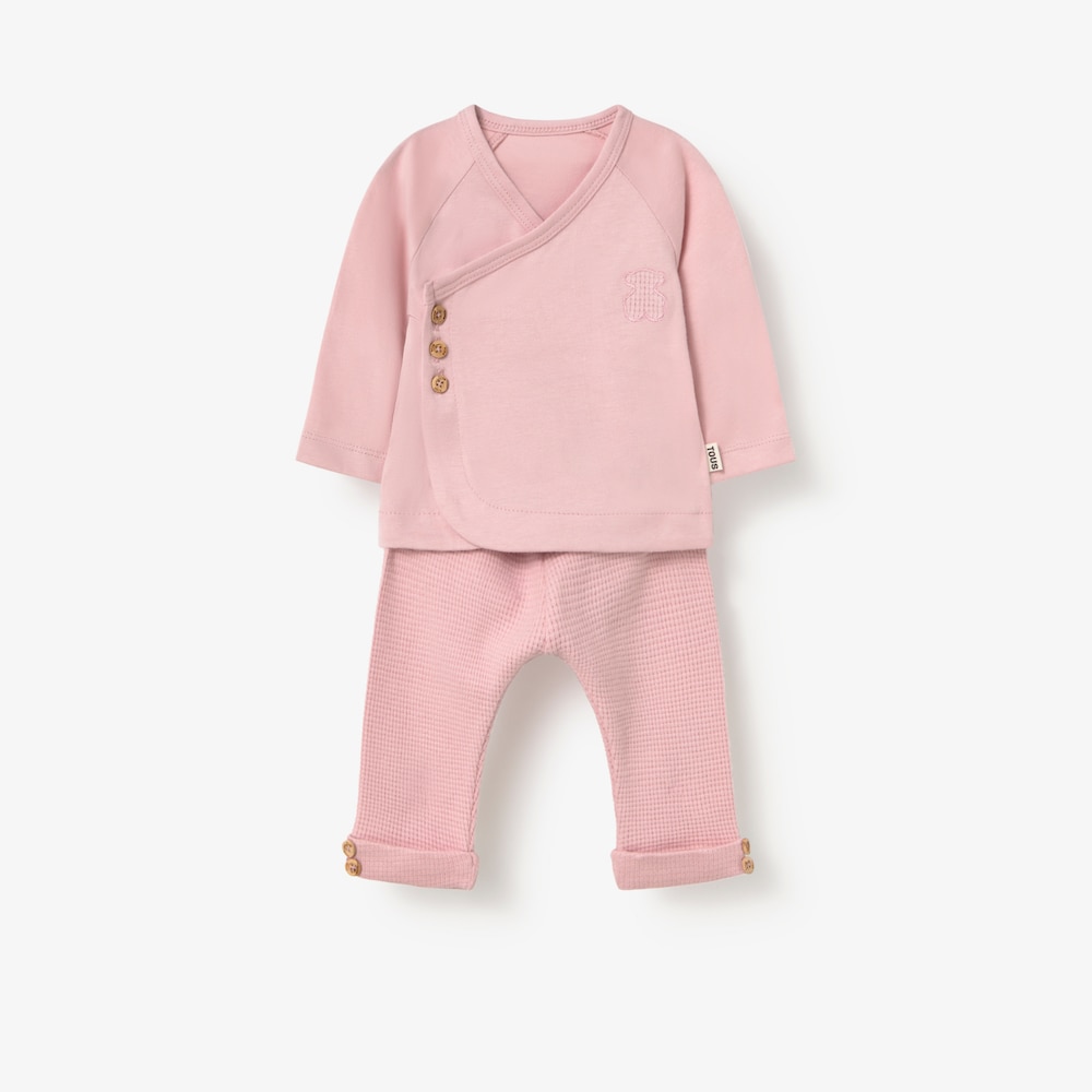 Pink cross-over baby set