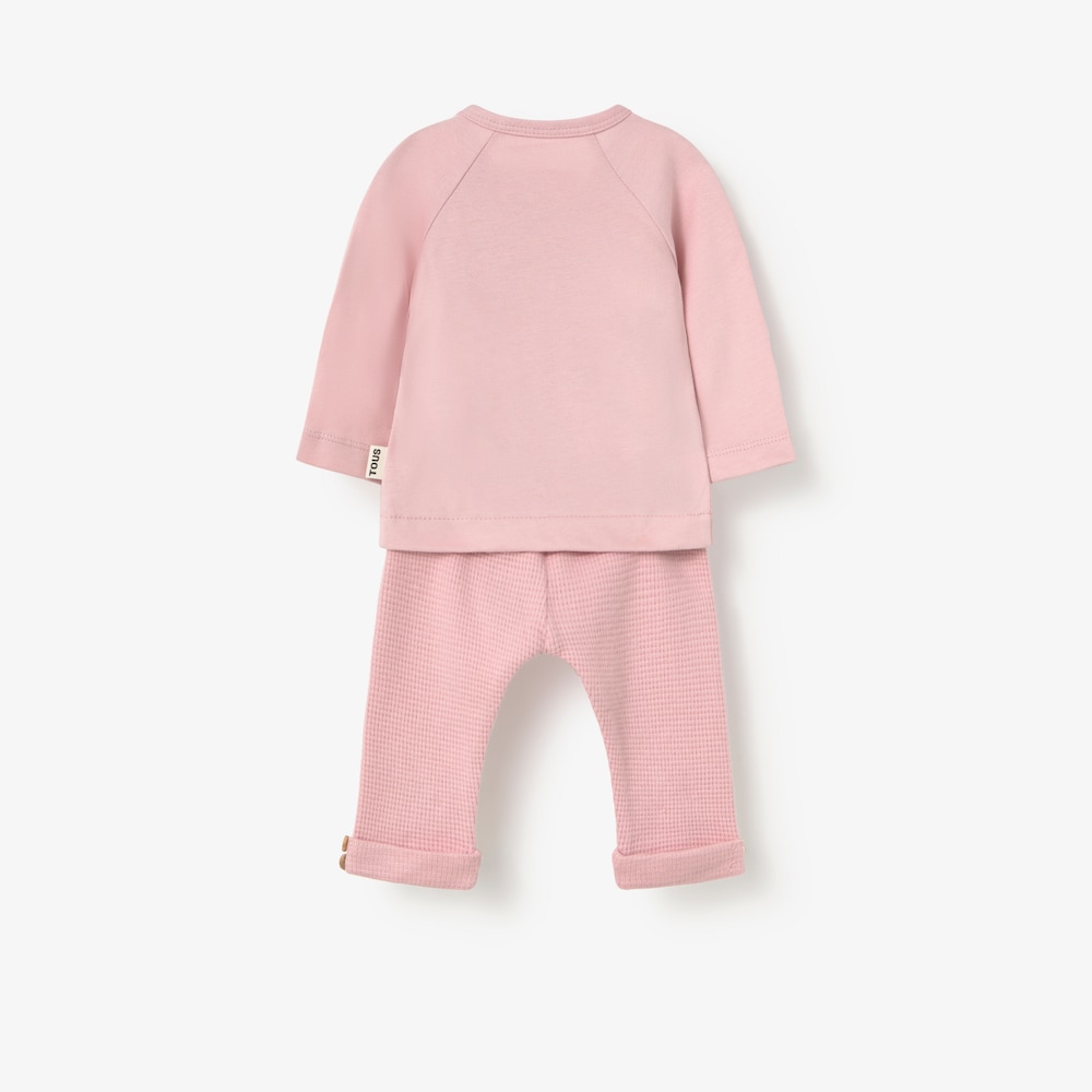 Pink cross-over baby set