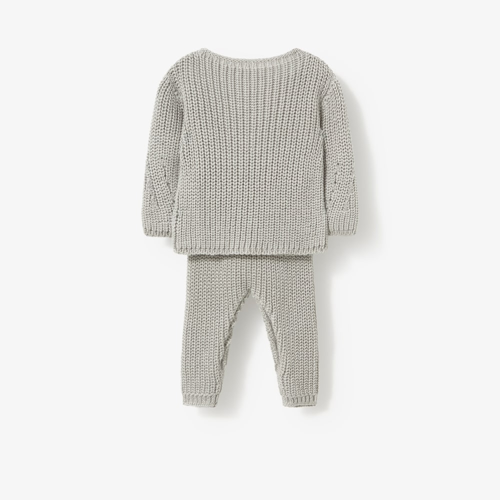 Grey knitted newborn baby set