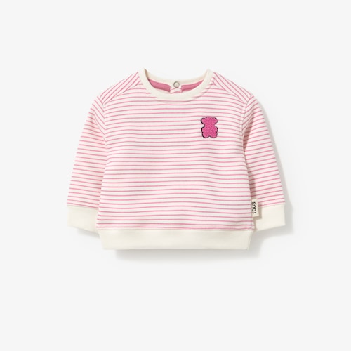 Dessuadora de ratlles Casual rosa