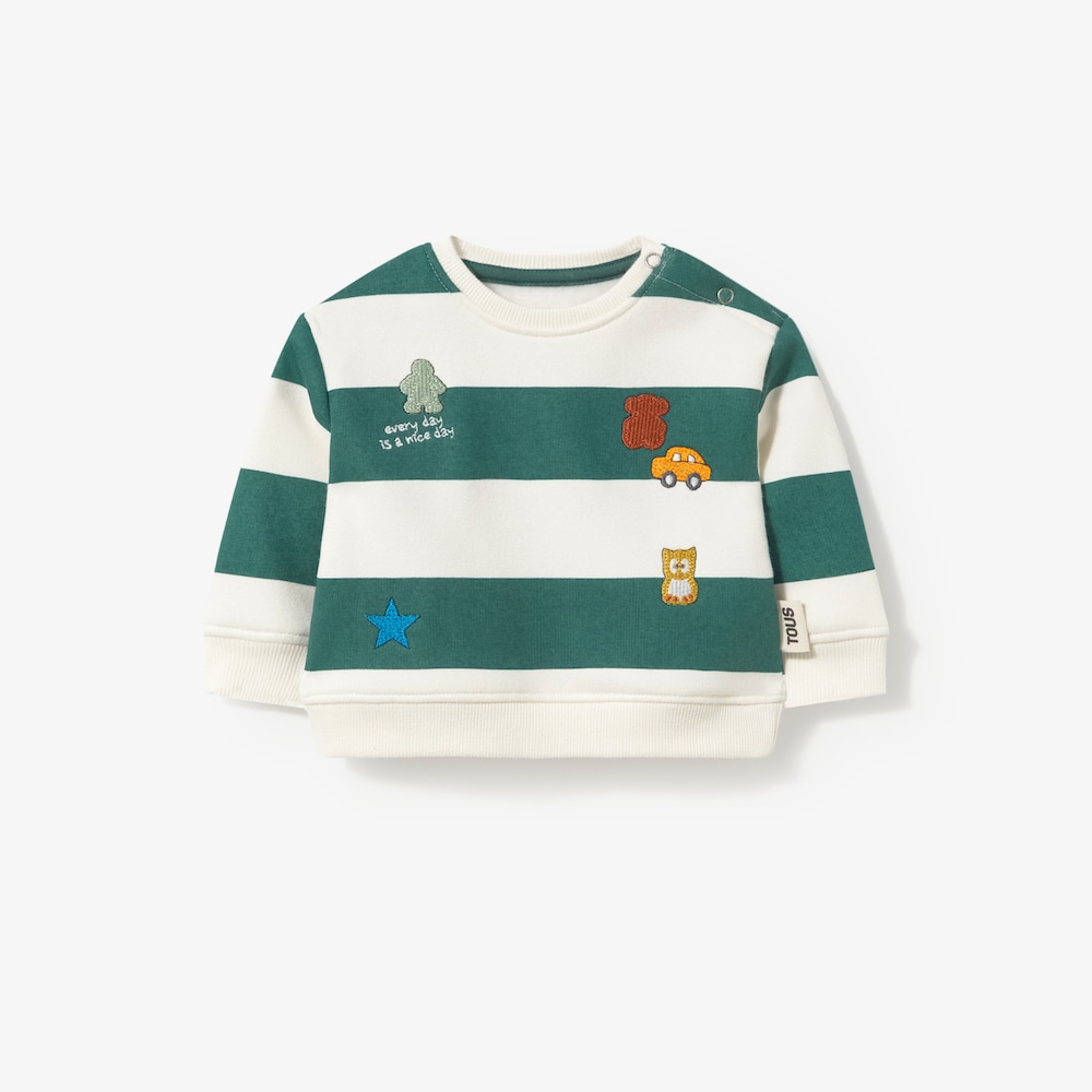Casual green striped jumper