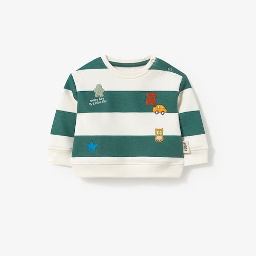 Casual green striped jumper