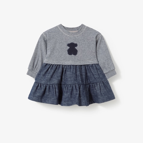 Vestido de beb&eacute; ni&ntilde;a con rayas Blue Marino