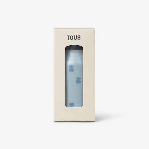 T. Fluffy Blue Baby and Toddler Bottle with Straw