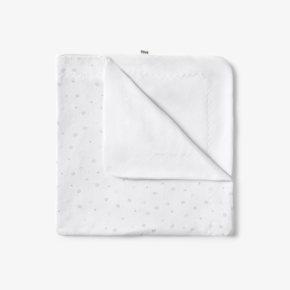Grey glitter short-pile baby blanket