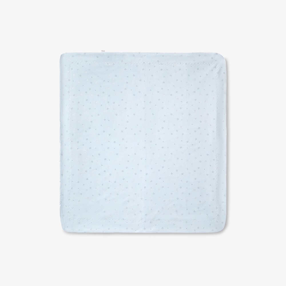 Light blue glitter short-pile baby blanket