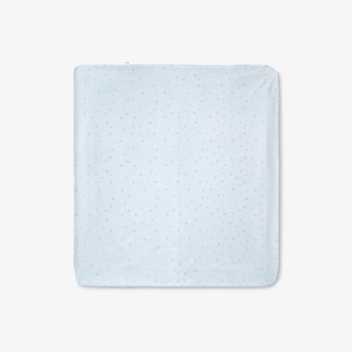 Light blue glitter short-pile baby blanket