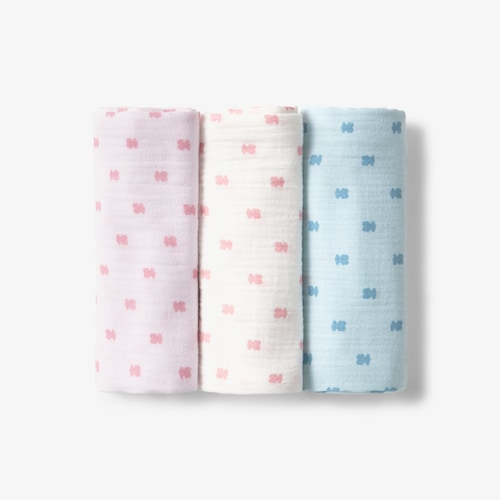 Muselina pack de 3 Little rosa