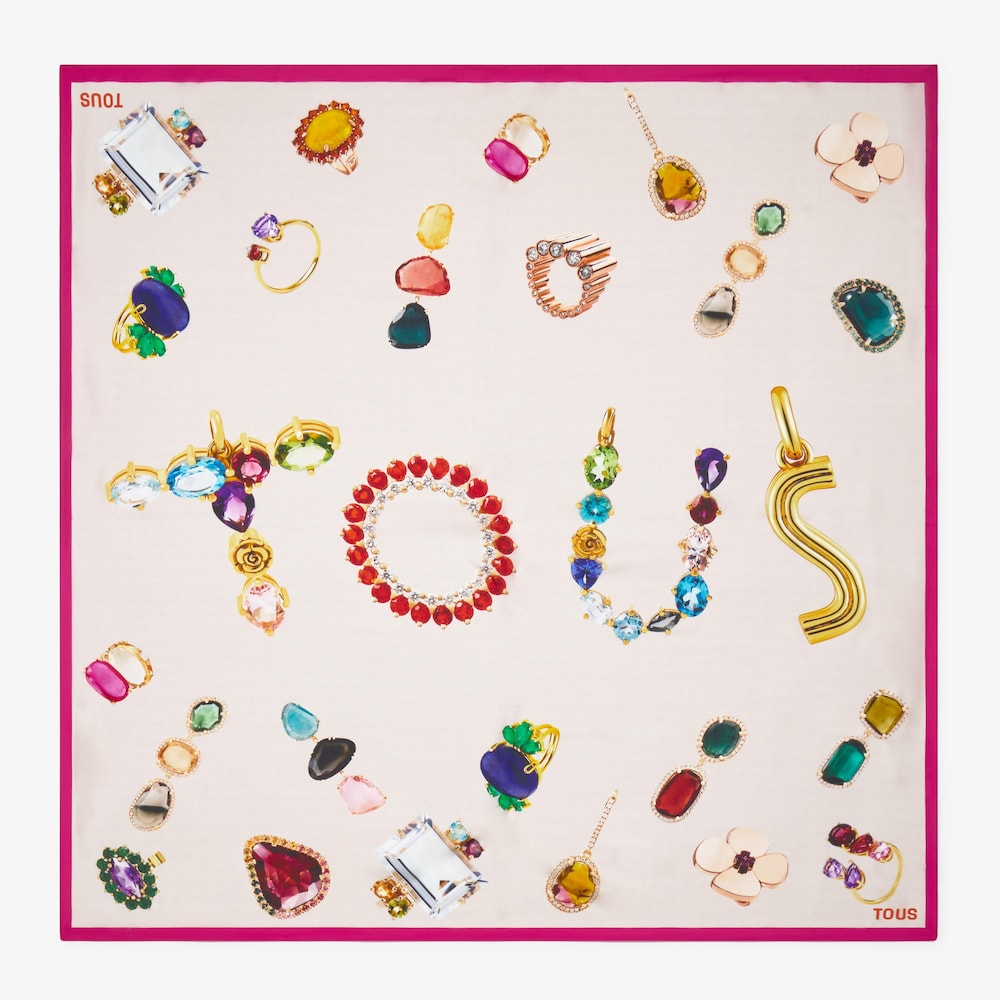 Mocador de seda beix TOUS Icon Jewels