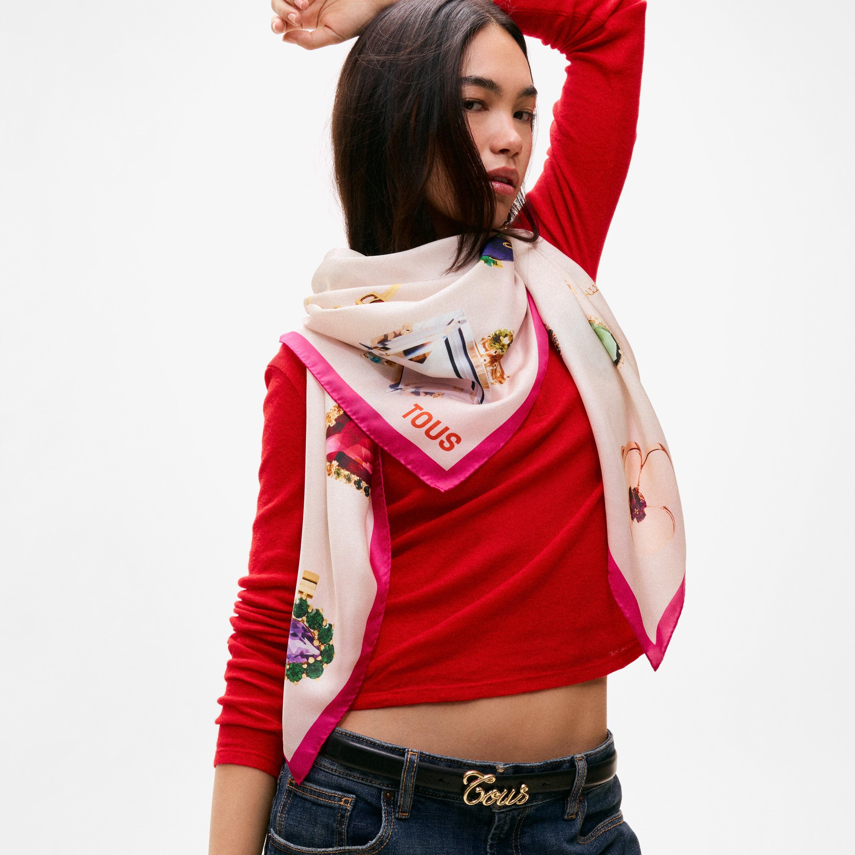 Beige silk Scarf TOUS Icon Jewels