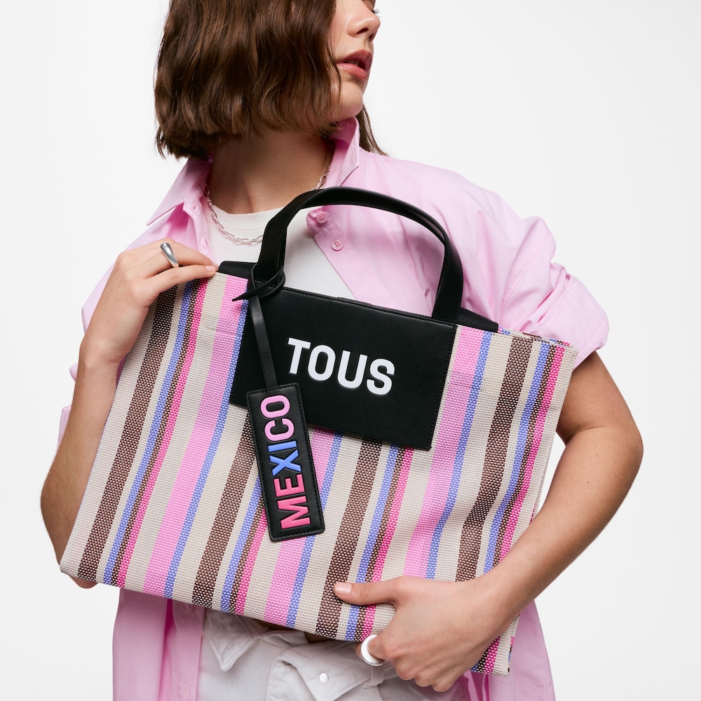 Shopper grande rosa mesh Mundial Mexico