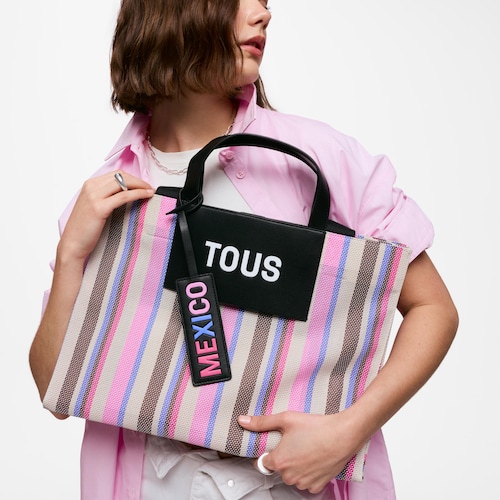 Shopper grande rosa mesh Mundial Mexico