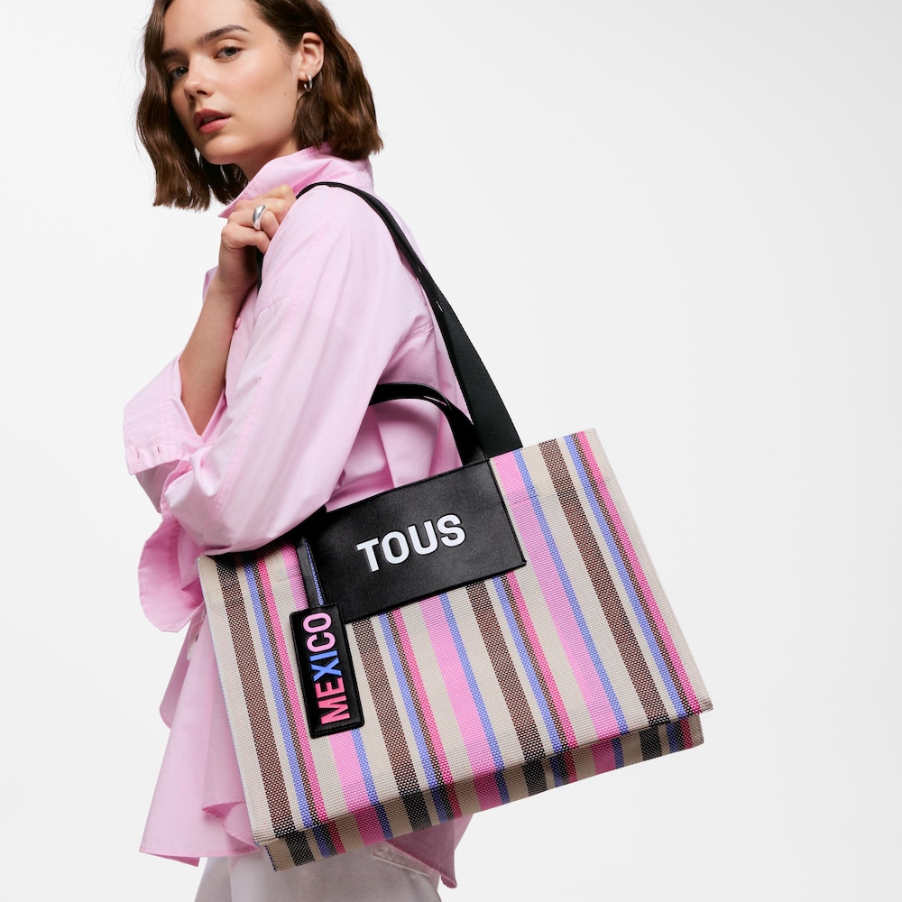 Shopper grande rosa mesh Mundial Mexico