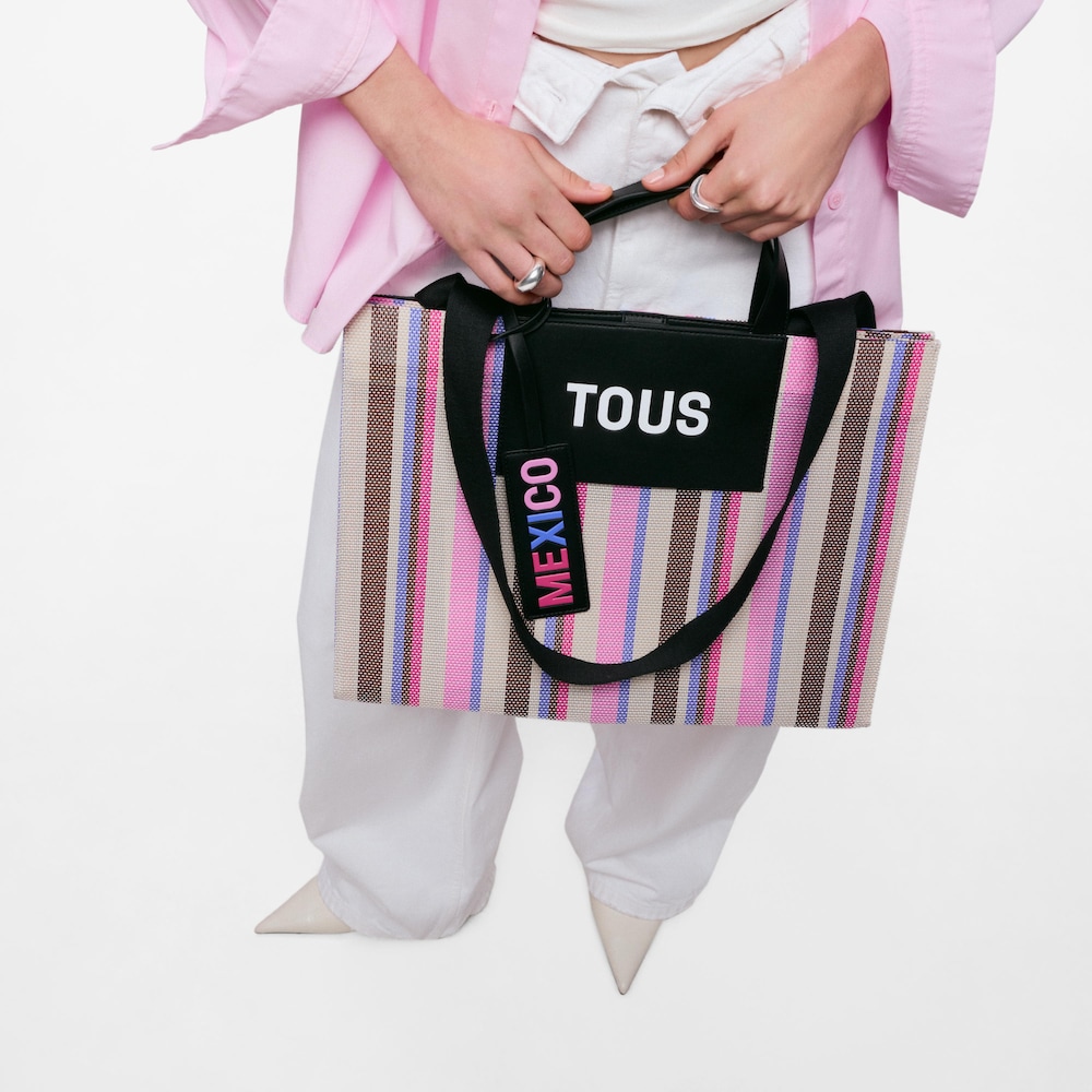 Shopper grande rosa mesh Mundial Mexico