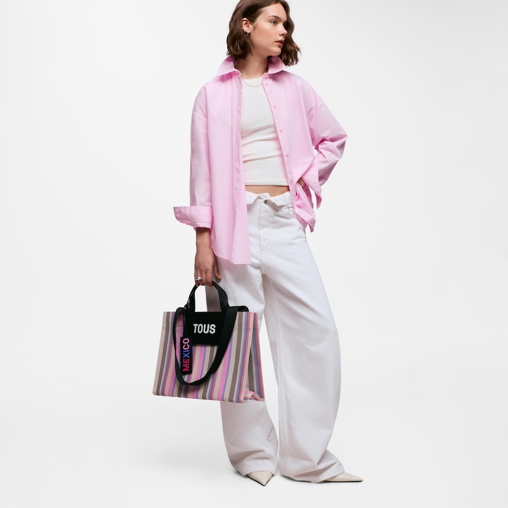 Shopper grande rosa mesh Mundial Mexico