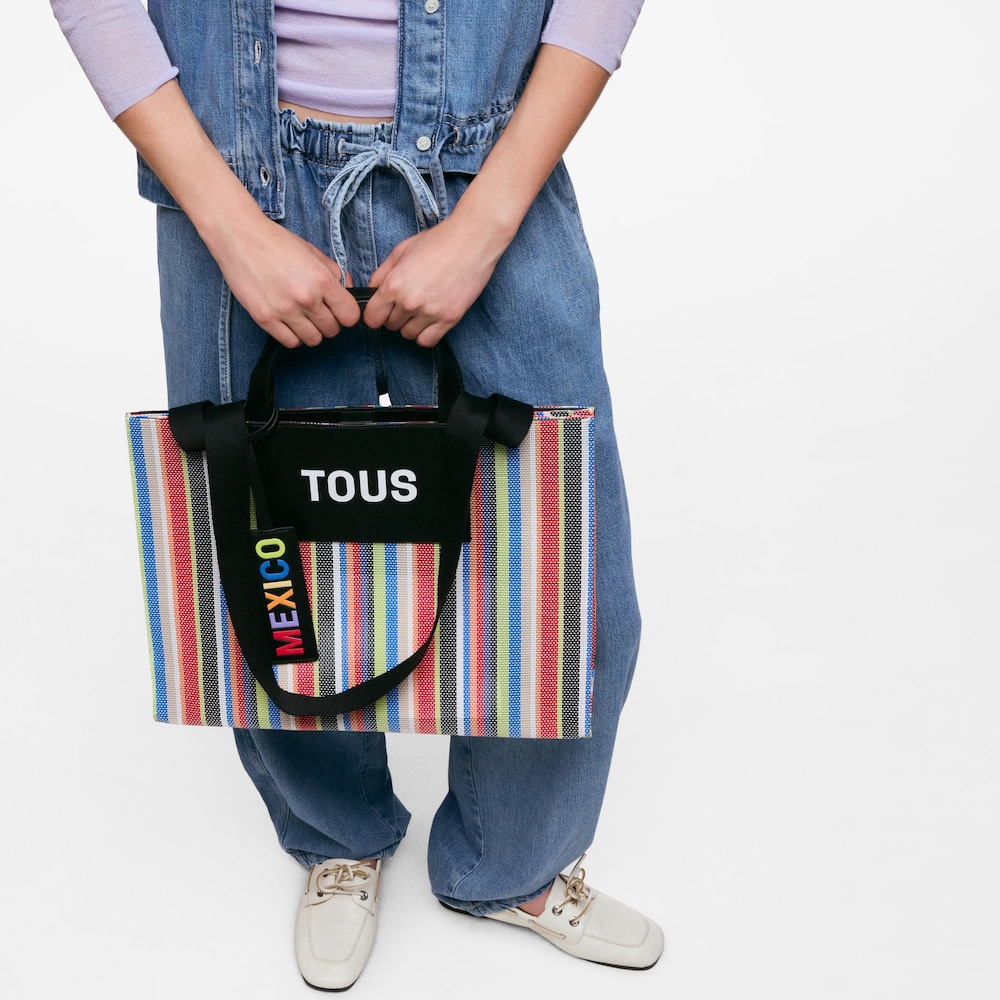 Shopper grande negro mesh Mundial Mexico