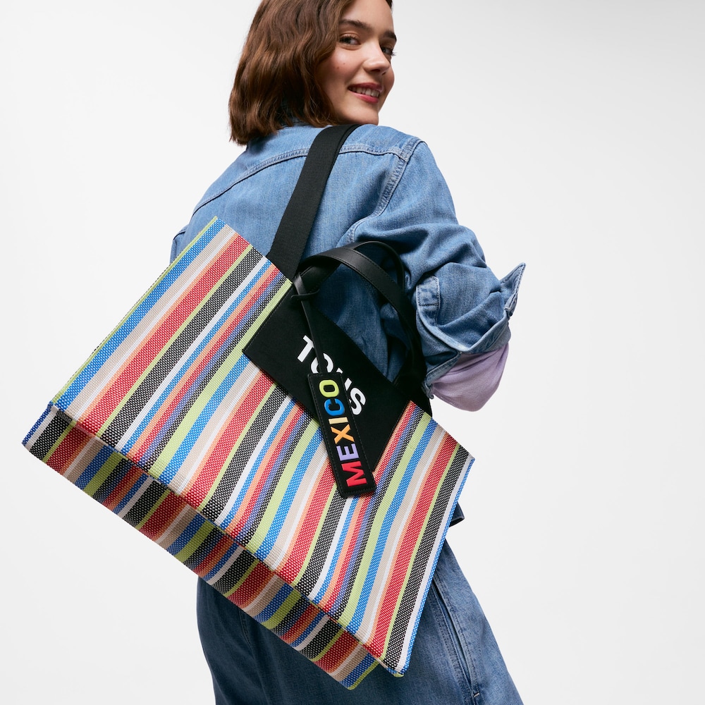 Shopper grande negro mesh Mundial Mexico