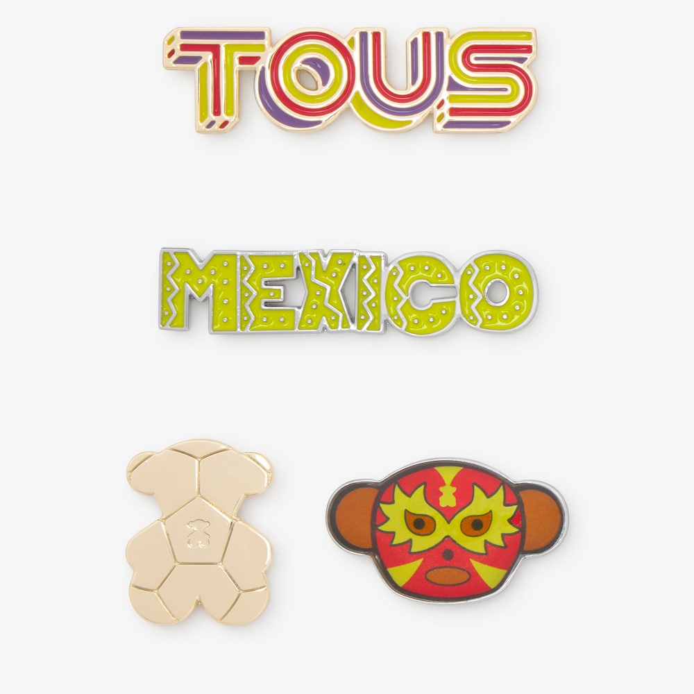 Pack de pins soccer ball dorado Mundial Mexico