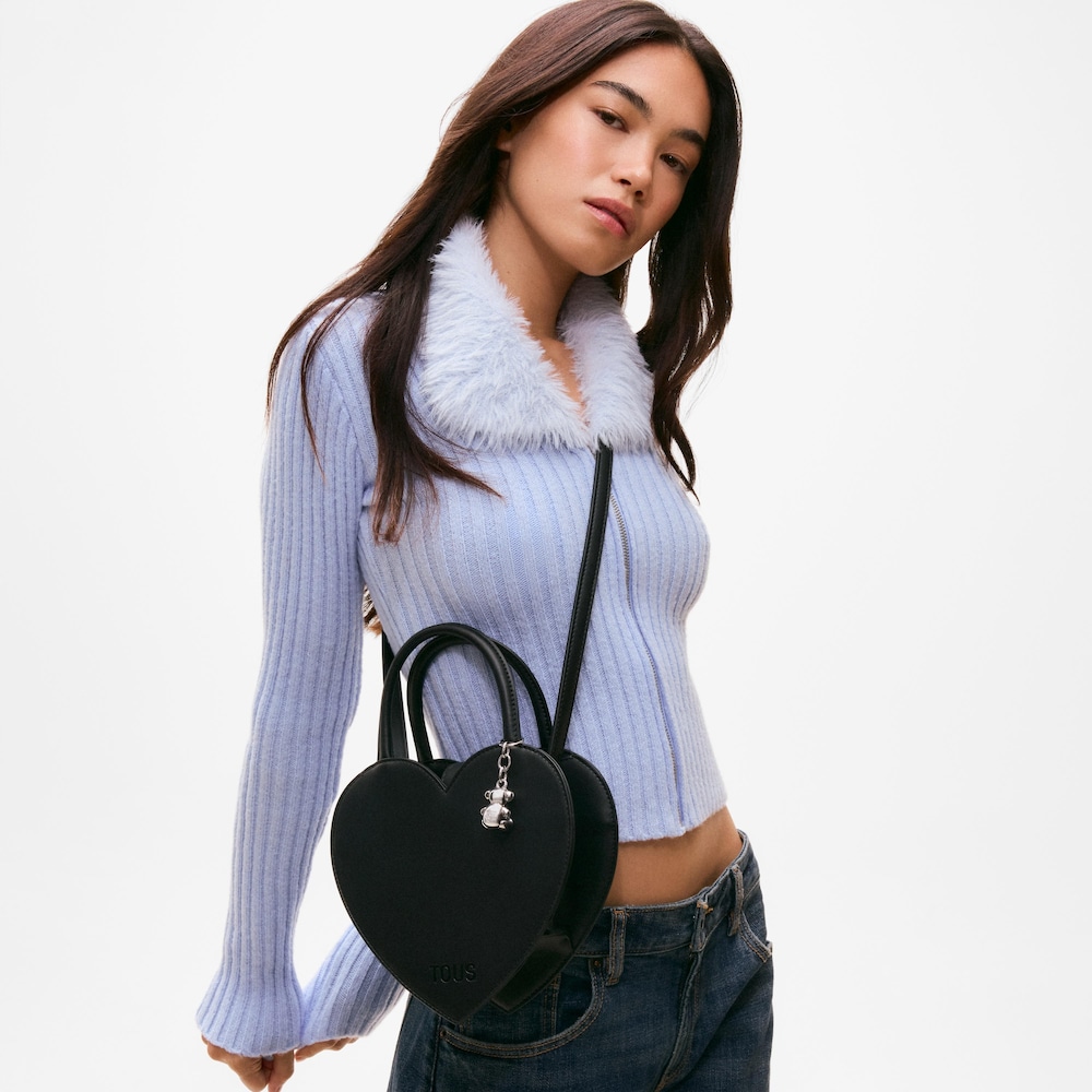 Mini bolsa coraz&oacute;n negro TOUS Cachito Mio