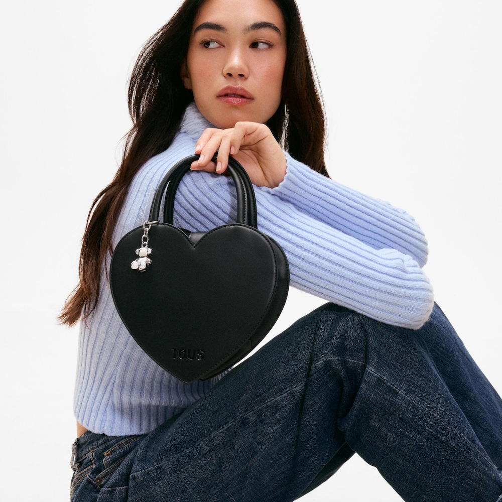 Mini bolsa coraz&oacute;n negro TOUS Cachito Mio