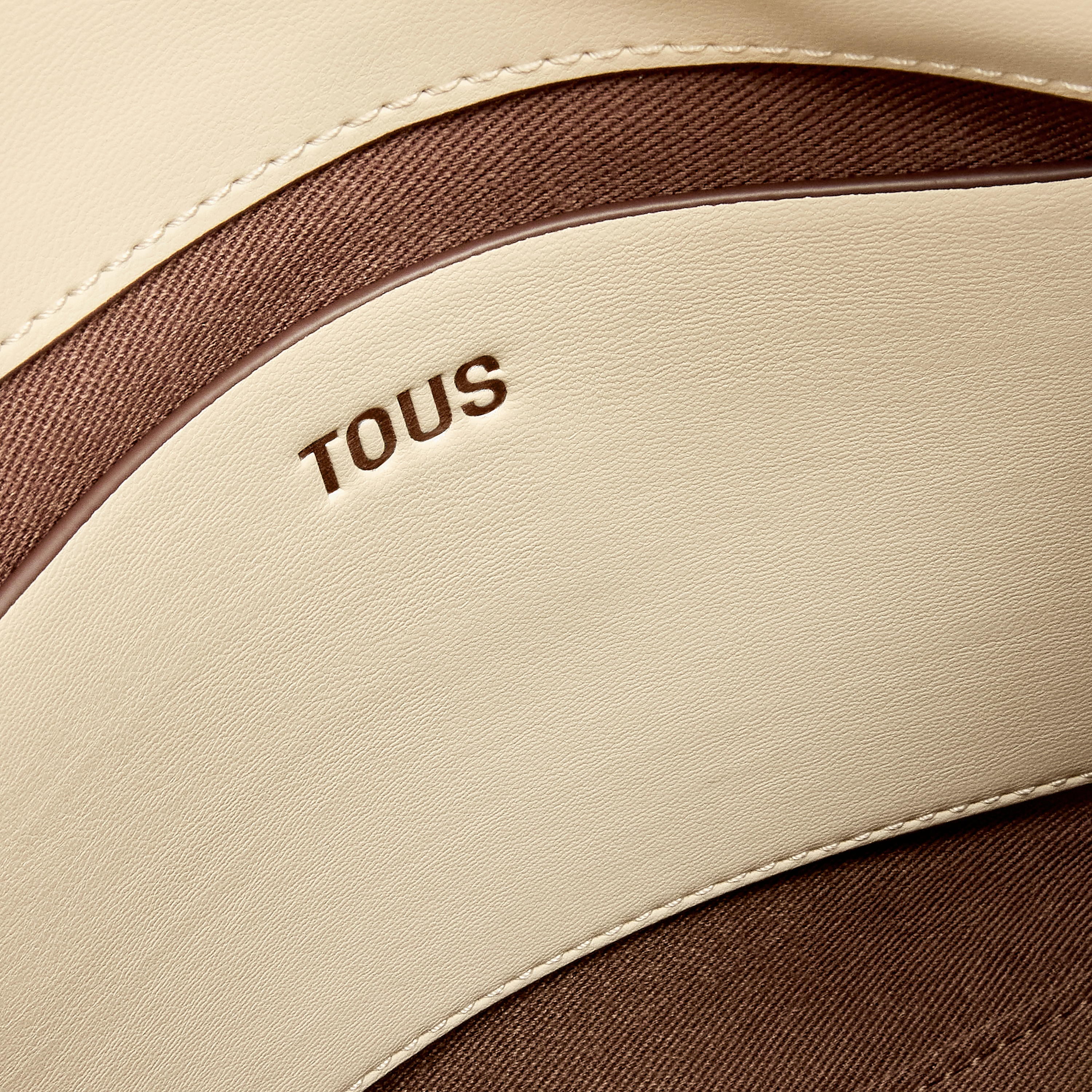 Small beige City bag TOUS Half Bear 