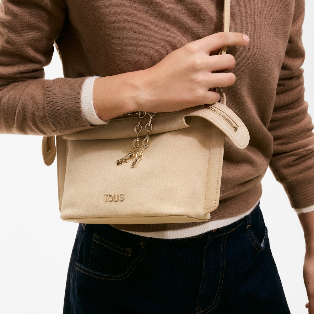 City bag piccola beige scuro TOUS Half Bear 
