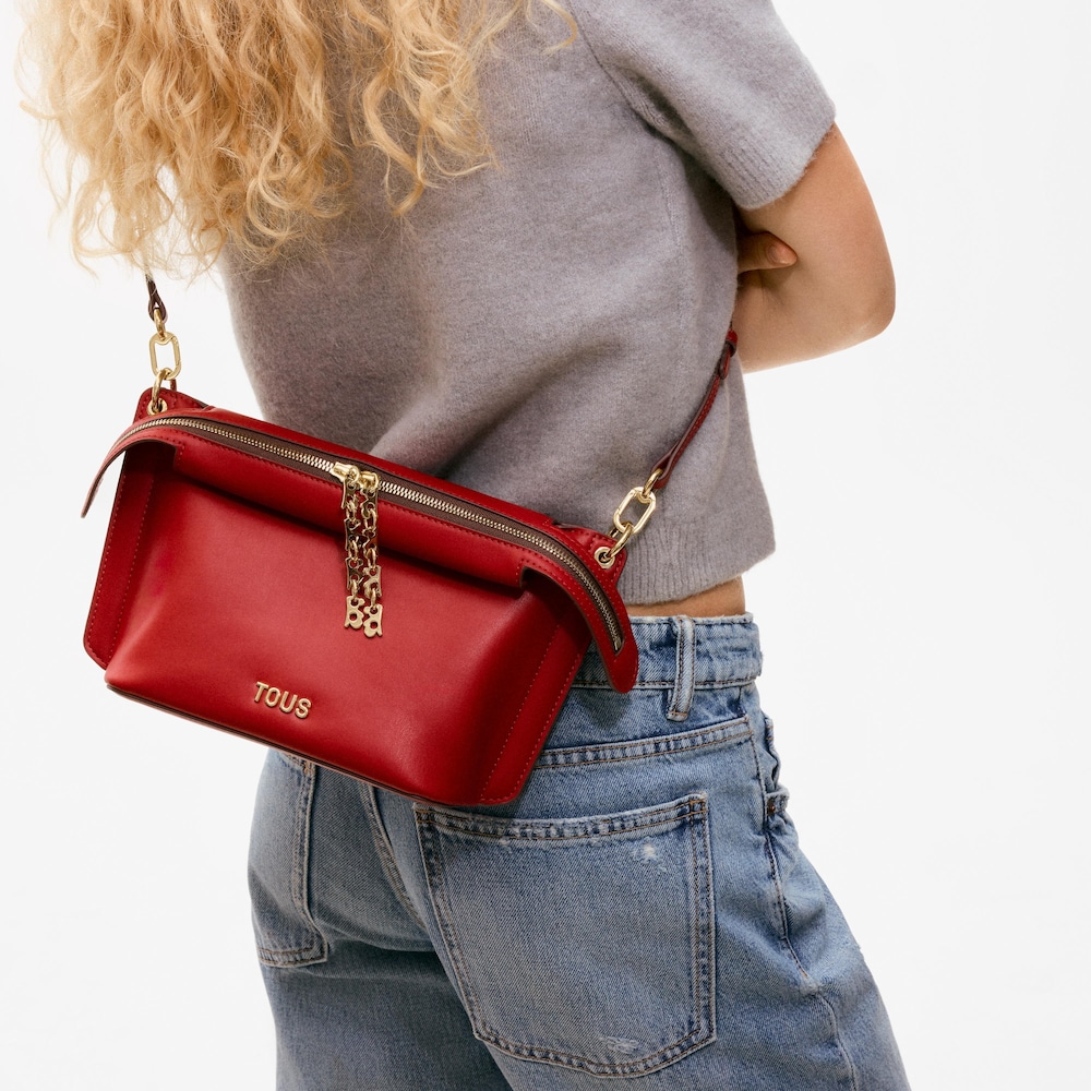 Kleine mahagonifarbene Citytasche TOUS Half Bear 