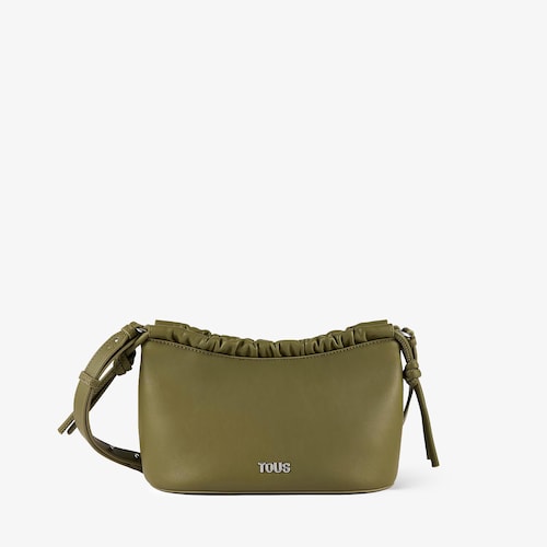 Bandolera mediana verde oliva con frunce TOUS Emily