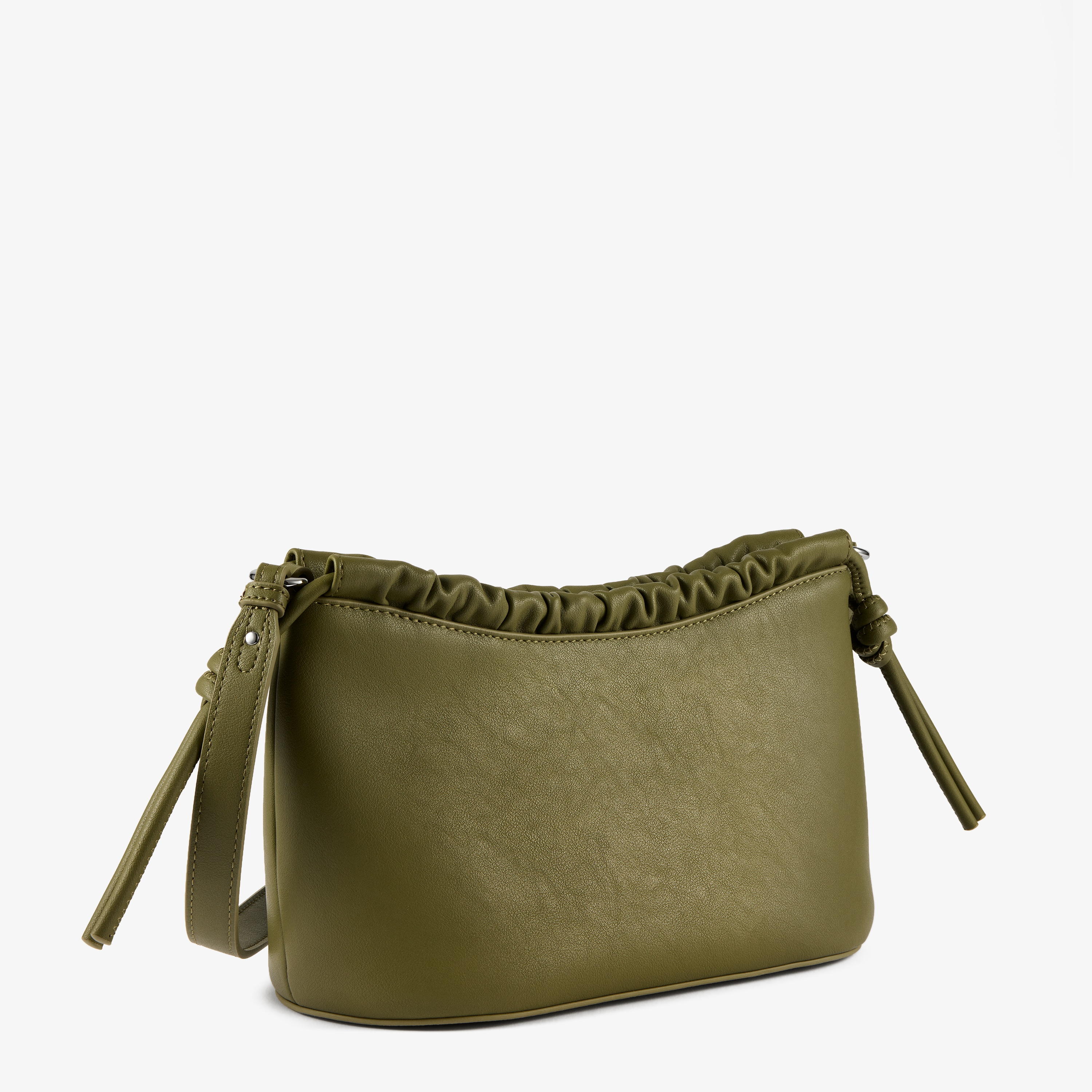 Medium olive green Crossbody bag with ruching TOUS Emily