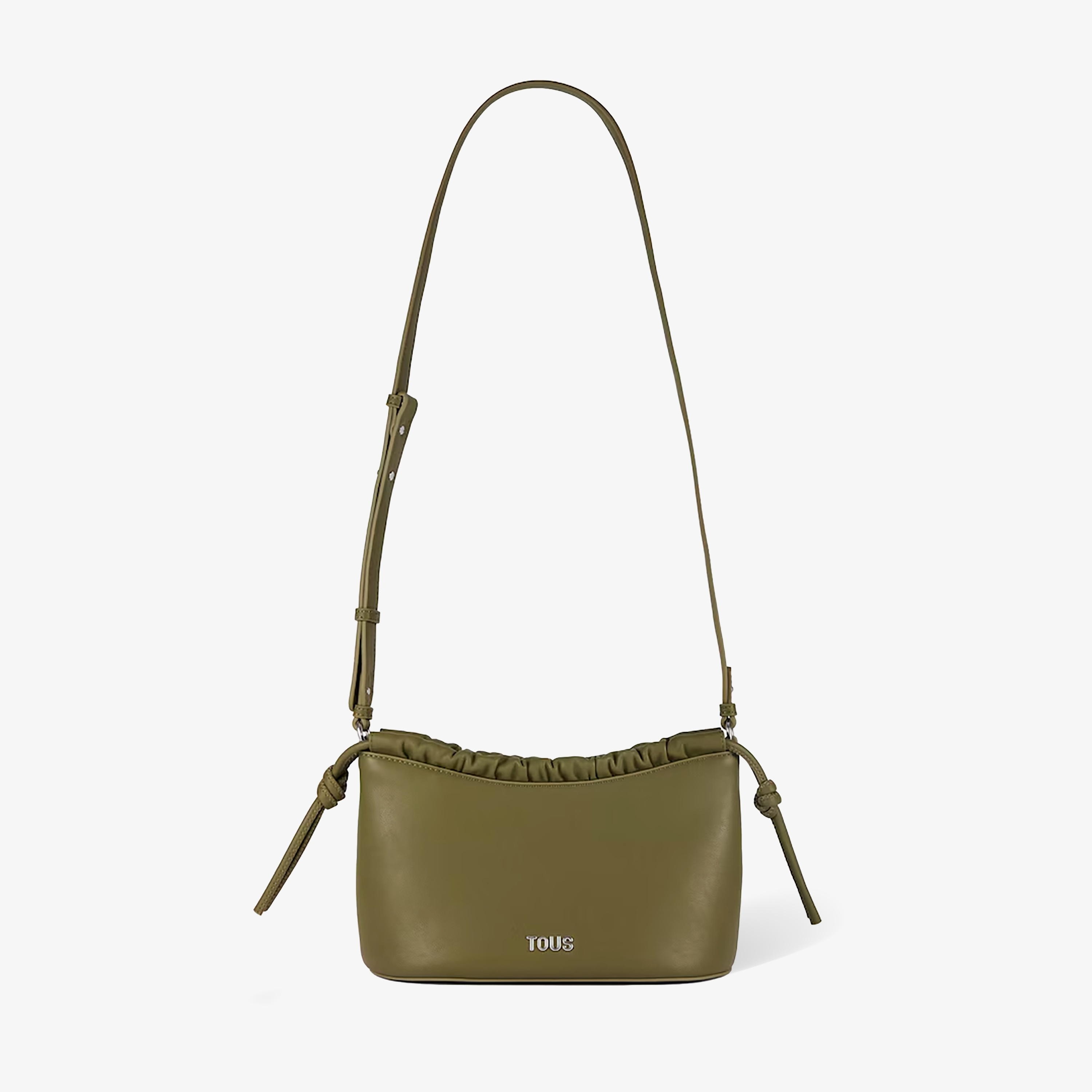 Medium olive green Crossbody bag with ruching TOUS Emily
