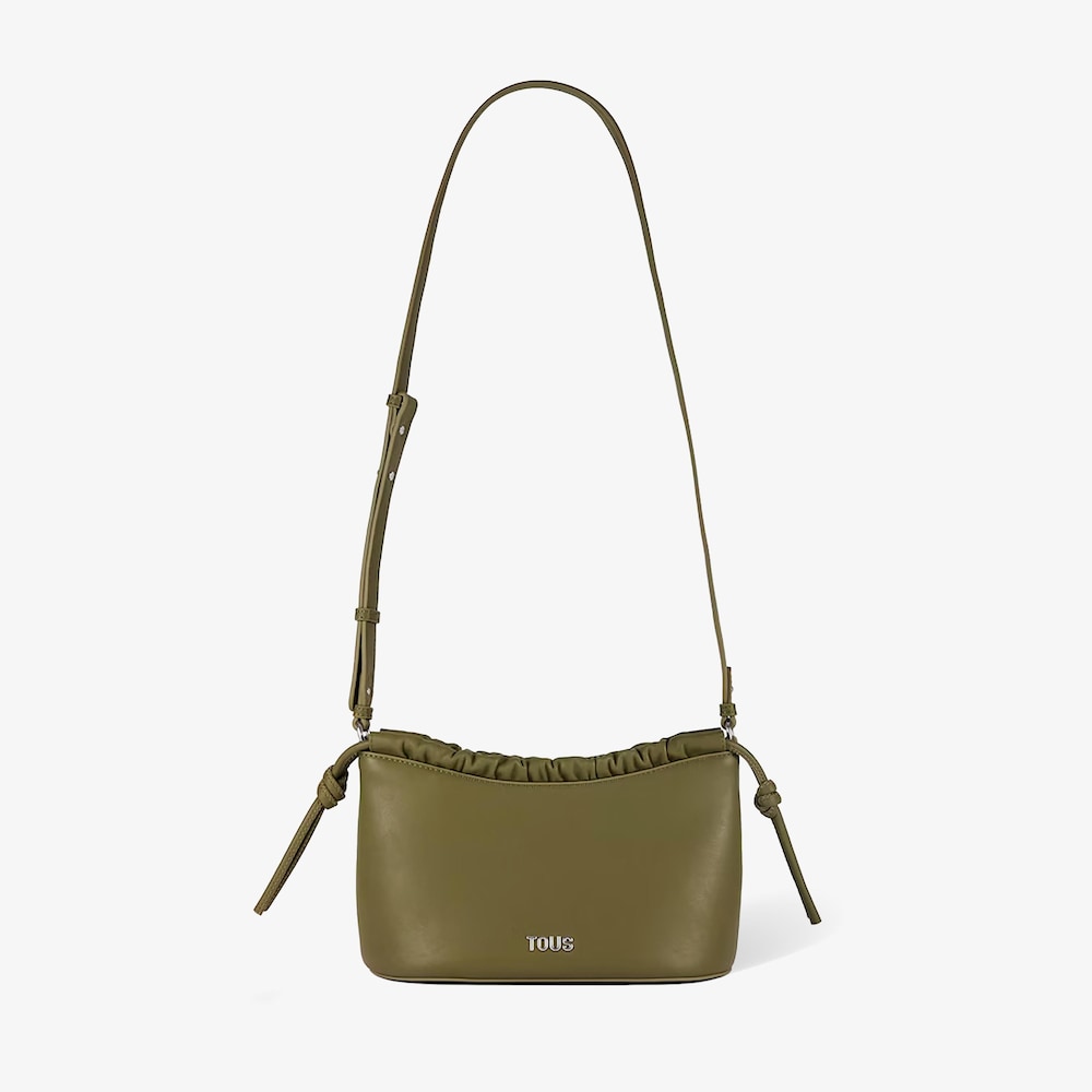 Bandolera mediana verde oliva con frunce TOUS Emily
