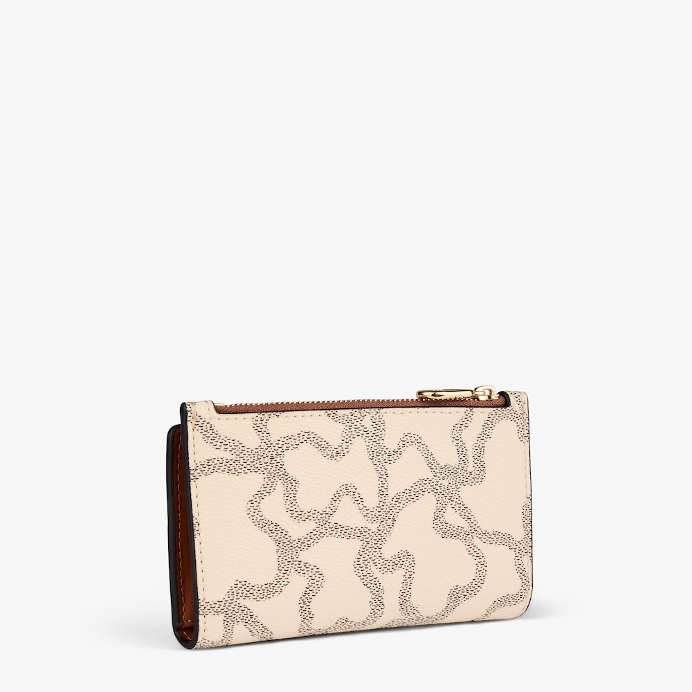 Billetera peque&ntilde;a beige y negro Kaos Icon