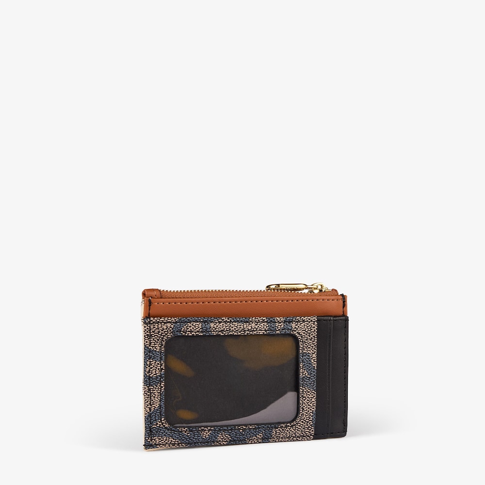 Monedero tarjetero beige y negro Kaos Icon